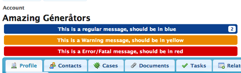 At runtime, the error messages in your code will display above their respective components. If the same error occurs more than once, the error message will have a counter appended to it to display the number of times the error has occurred, as opposed to displaying multiple instances of the same message. Unique messages will otherwise stack on top of one another if they occur in sequence.