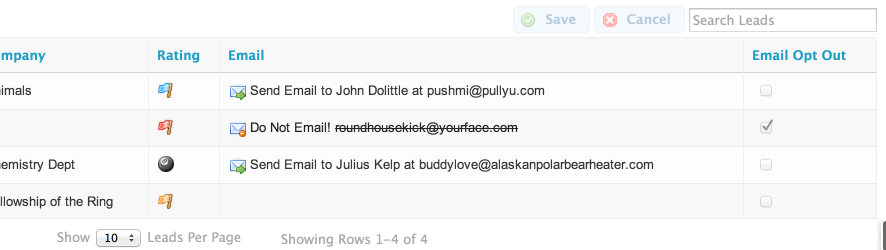 Your Email field will now properly read the column and cross out the mailto link, denying access.