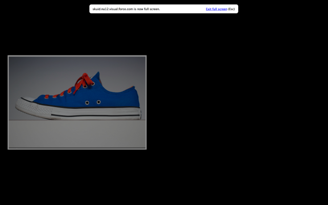 As the user navigates forward, images will dim and then slide off to the left.