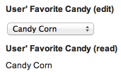 Using the picklist fild renderer's edit funciton will display an interactive box that users may click to select a value. The read function will simply display the selected value for the field.